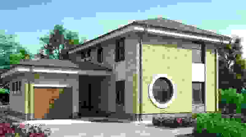 Проект кирпичного дома с гаражом