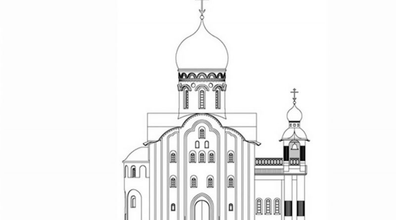 Проект церкви однокупольной с колокольней